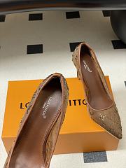 Fortok Louis Vuitton Gala Heels Ballerina Mesh Brown 8.5cm - 5