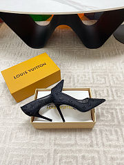 Fortok Louis Vuitton Gala Heels Ballerina Mesh Black 8.5cm - 5