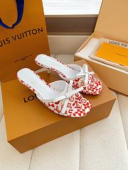 Fortok Louis Vuitton x Takashi Murakami 6AM Mule White and Red 5.5cm - 1