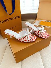 Fortok Louis Vuitton x Takashi Murakami 6AM Mule White and Red 5.5cm - 2