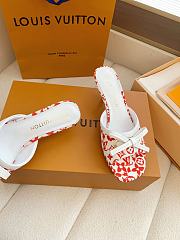 Fortok Louis Vuitton x Takashi Murakami 6AM Mule White and Red 5.5cm - 3