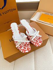 Fortok Louis Vuitton x Takashi Murakami 6AM Mule White and Red 5.5cm - 5