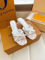 Fortok Louis Vuitton x Takashi Murakami 6AM Mule White and Brown 5.5cm - 1