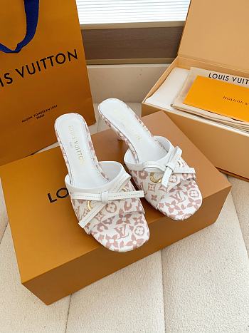 Fortok Louis Vuitton x Takashi Murakami 6AM Mule White and Brown 5.5cm