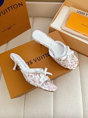 Fortok Louis Vuitton x Takashi Murakami 6AM Mule White and Brown 5.5cm - 3