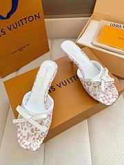 Fortok Louis Vuitton x Takashi Murakami 6AM Mule White and Brown 5.5cm - 4