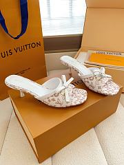 Fortok Louis Vuitton x Takashi Murakami 6AM Mule White and Brown 5.5cm - 5