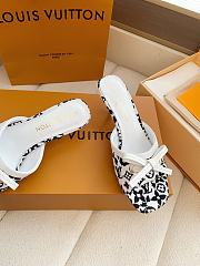Fortok Louis Vuitton x Takashi Murakami 6AM Mule White and Black 5.5cm - 2