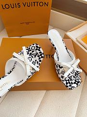 Fortok Louis Vuitton x Takashi Murakami 6AM Mule White and Black 5.5cm - 3