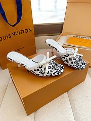 Fortok Louis Vuitton x Takashi Murakami 6AM Mule White and Black 5.5cm - 4