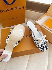 Fortok Louis Vuitton x Takashi Murakami 6AM Mule White and Black 5.5cm - 5