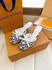 Fortok Louis Vuitton x Takashi Murakami 6AM Mule White and Black 5.5cm - 6