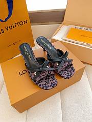 Fortok Louis Vuitton x Takashi Murakami 6AM Mule Brown and Black 5.5cm - 1
