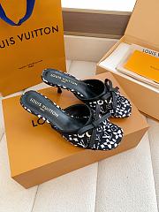 Fortok Louis Vuitton x Takashi Murakami 6AM Mule Black and White 5.5cm - 5
