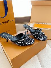 Fortok Louis Vuitton x Takashi Murakami 6AM Mule Black and White 5.5cm - 6