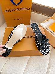 Fortok Louis Vuitton x Takashi Murakami 6AM Mule Black and White 5.5cm - 3