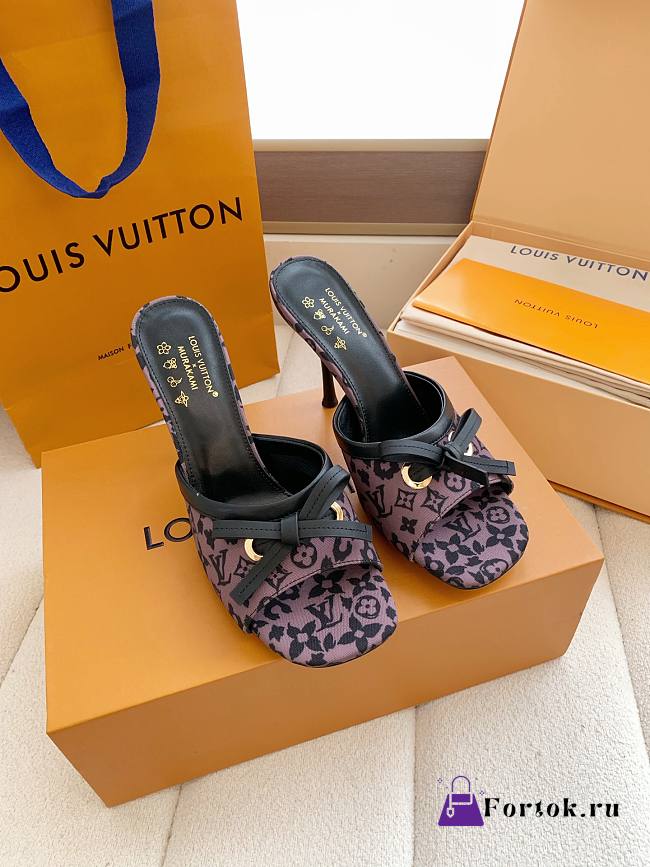 Fortok Louis Vuitton x Takashi Murakami 6AM Heels Brown and Black 10.5cm - 1