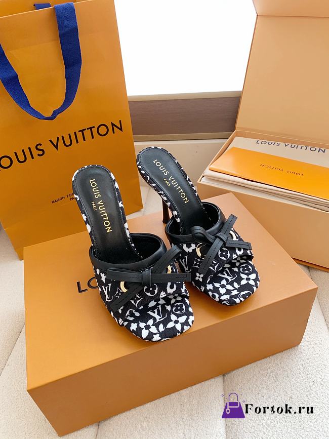 Fortok Louis Vuitton x Takashi Murakami 6AM Heels Black and White 10.5cm - 1