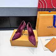 Fortok Louis Vuitton Gala Heels Ballerina Mesh Burgundy 8.5cm - 1