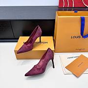 Fortok Louis Vuitton Gala Heels Ballerina Mesh Burgundy 8.5cm - 6