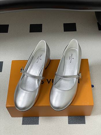 Fortok Louis Vuitton Silver Romy Flat Ballerina 3.5cm