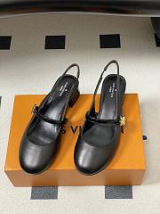 Fortok Louis Vuitton Romy Slingback Pumps Black 3.5cm - 1