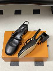Fortok Louis Vuitton Romy Slingback Pumps Black 3.5cm - 5