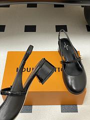 Fortok Louis Vuitton Romy Slingback Pumps Black 3.5cm - 4