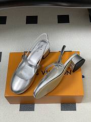 Fortok Louis Vuitton Romy Slingback Pumps Silver 3.5cm - 6