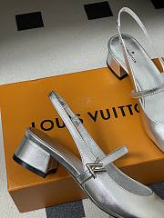 Fortok Louis Vuitton Romy Slingback Pumps Silver 3.5cm - 5