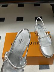 Fortok Louis Vuitton Romy Slingback Pumps Silver 3.5cm - 4
