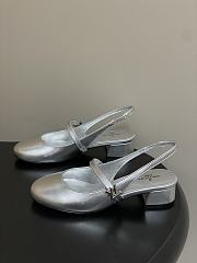 Fortok Louis Vuitton Romy Slingback Pumps Silver 3.5cm - 2