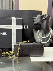 Fortok Chanel Mini Flap Bag With Gold Ball Charm Black 18×13×7cm - 6