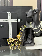 Fortok Chanel Mini Flap Bag With Gold Ball Charm Black 18×13×7cm - 5
