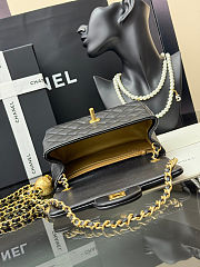 Fortok Chanel Mini Flap Bag With Gold Ball Charm Black 18×13×7cm - 3