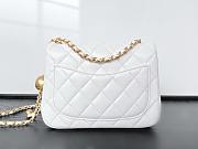Fortok Chanel Mini Flap Bag With Gold Ball Charm White 18×13×7cm - 4