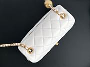 Fortok Chanel Mini Flap Bag With Gold Ball Charm White 18×13×7cm - 2
