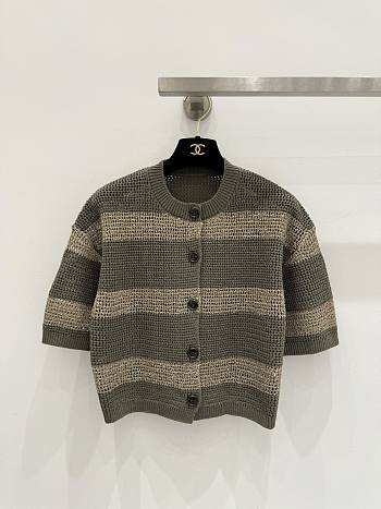 Fortok Brunello Cucinelli  dazzling stripes cropped Cardigan Knitwear 01