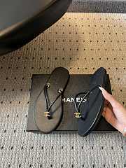 Fortok Chanel Thong Flip-flops Black - 4