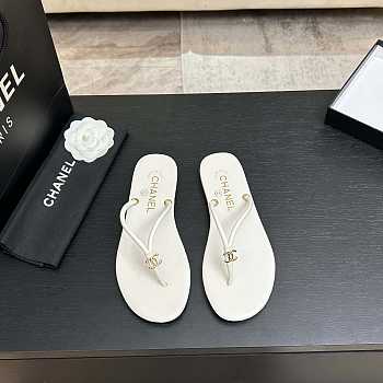 Fortok Chanel Thong Flip-flops White