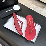 Fortok Chanel Thong Flip-flops Red - 6