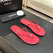 Fortok Chanel Thong Flip-flops Red - 5