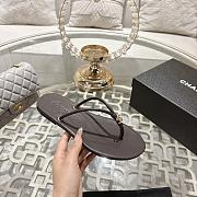 Fortok Chanel Thong Flip-flops Chocolate Brown - 6
