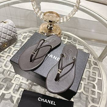 Fortok Chanel Thong Flip-flops Chocolate Brown