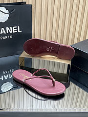 Fortok Chanel Thong Flip-flops Burgundy - 5