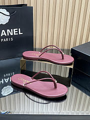 Fortok Chanel Thong Flip-flops Burgundy - 3