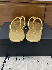 Fortok Chanel Thong Flip-flops Gold - 6
