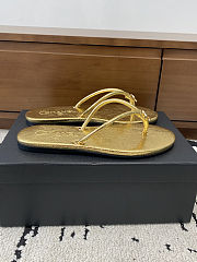 Fortok Chanel Thong Flip-flops Gold - 5