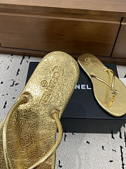 Fortok Chanel Thong Flip-flops Gold - 4