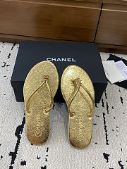 Fortok Chanel Thong Flip-flops Gold - 3